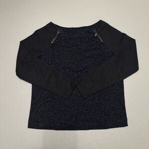 Ann Taylor Loft XS w/Metallic Accents Raglan Sleeve Boatneck Pullover Sweater